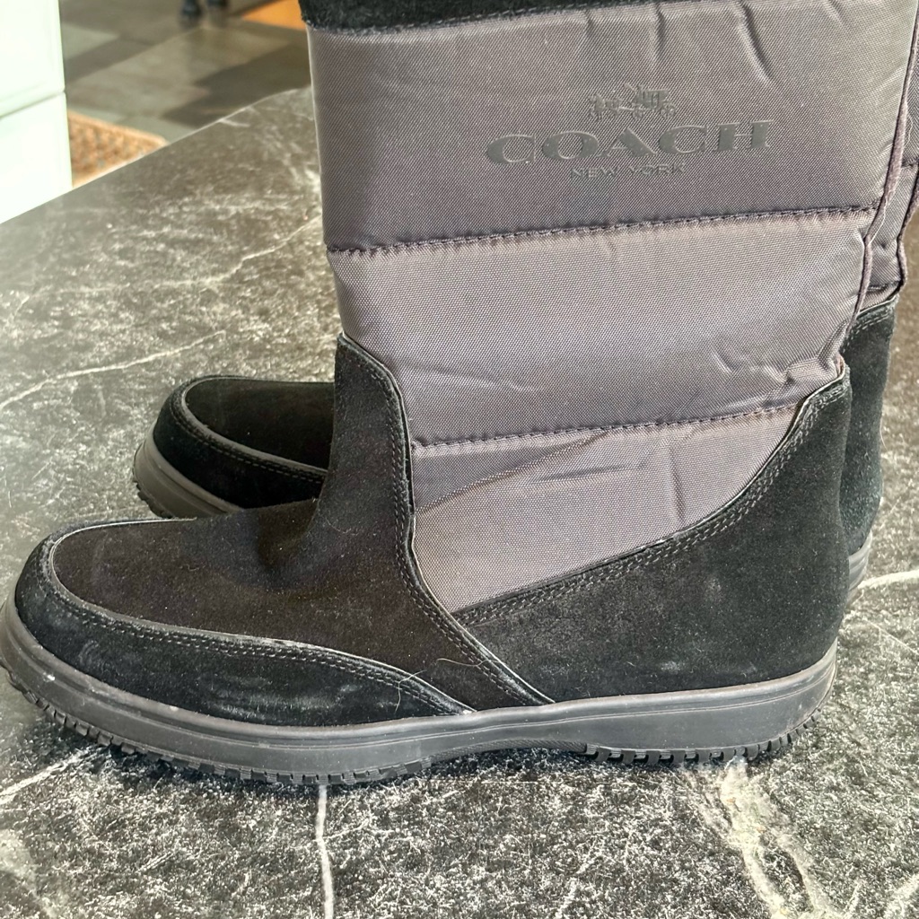 Coach Black Suede/Nylon Boots
